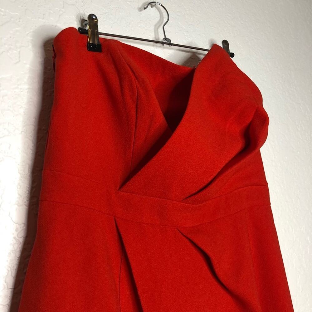 City Chic Tiger Lily Enchant orange red strapless draped dress size Small 16 NWT - Picture 4 of 16